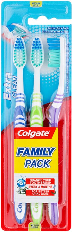 Colgate Extra Clean Medium Toothbrushes 3 pcs