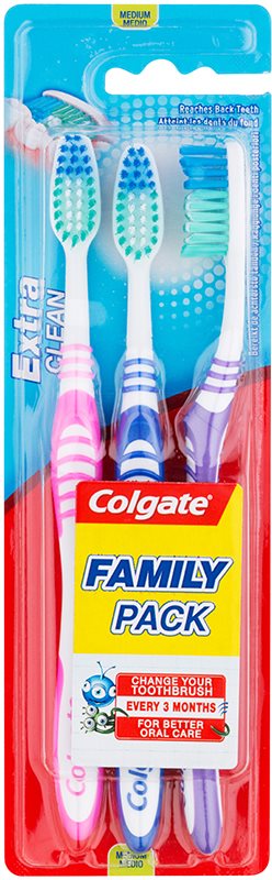 Colgate Extra Clean Zahnbürste Medium 3 pc
