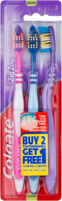 Colgate Zig Zag Medium Toothbrushes 3 pcs