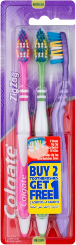 Colgate Zig Zag Medium Toothbrushes 3 pcs