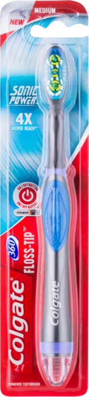 Colgate 360° Surround вібруюча зубна щітка на батарейках середньої жорсткості