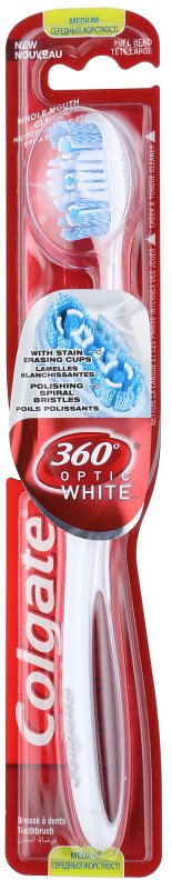 Colgate 360° Optic White zubní kartáček medium