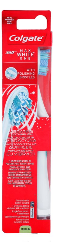 Colgate Max White One 360° Vibrationszahnbürste mit Batterie Medium