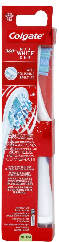 Colgate Max White One 360° vibrační zubní kartáček s baterií medium