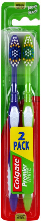 Colgate Premier White cepillo de dientes medio 2 uds