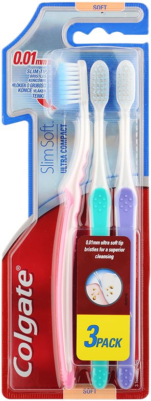 Colgate Slim Soft Ultra Compact Zahnbürste Soft 3 pc