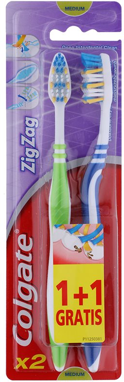 Colgate Zig Zag brosses à dents medium 2 pcs