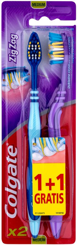 Colgate Zig Zag escovas de dentes média 2 pçs