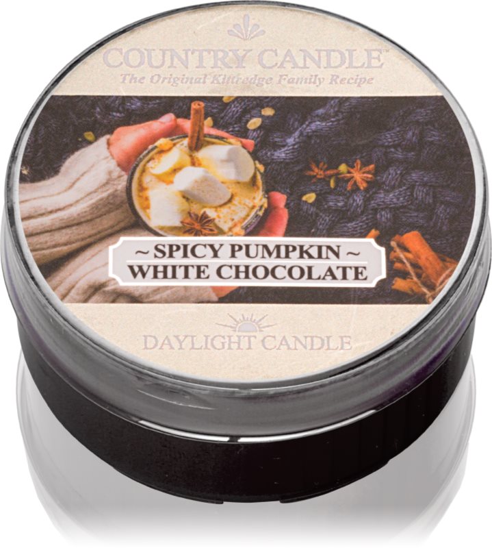 Country Candle Spicy Pumpkin White Chocolate čajová svíčka 42 g