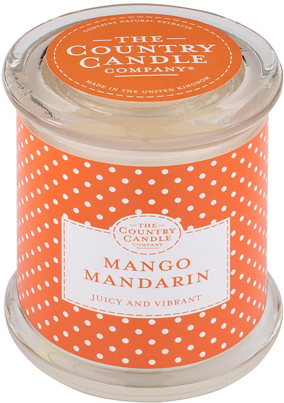 Country Candle Mango Mandarin bougie parfumée dans verre avec couvercle