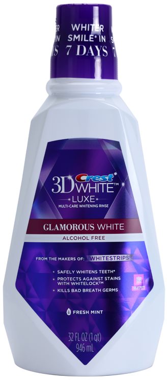 Crest 3D White Luxe Glamorous White enjuague bucal para una sonrisa radiante