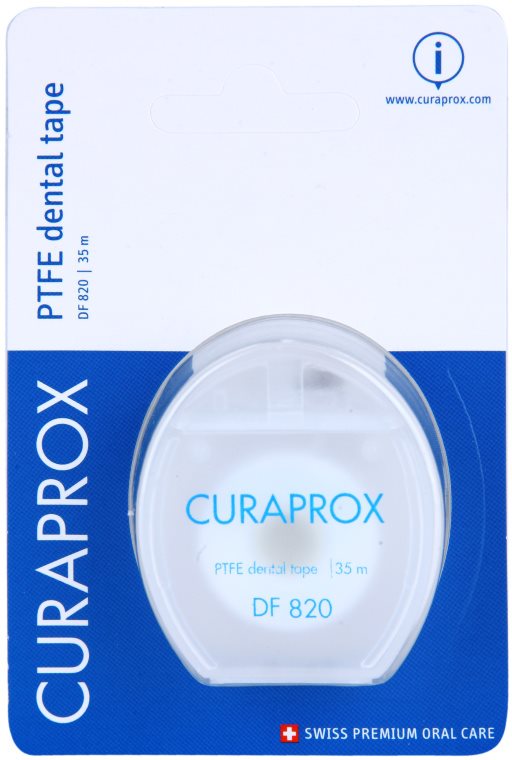 Curaprox PTFE Dental Tape DF 820 ruban dentaire avec surface en téflon