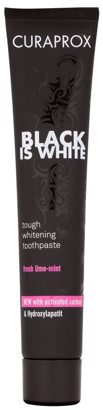 Curaprox Black is White bleichende Paste mit Aktivkohle und Hydroxylapatit