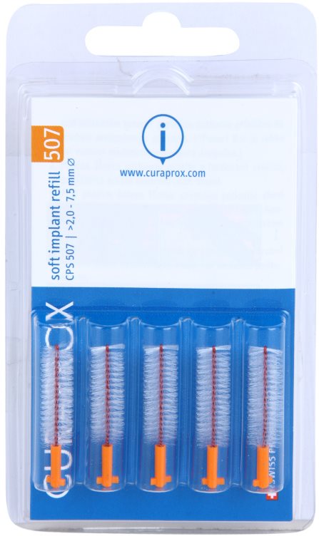 Curaprox Soft Implantat CPS Ersatz-Interdentalbürsten zum Reinigen von Zahnersatz 5 St.