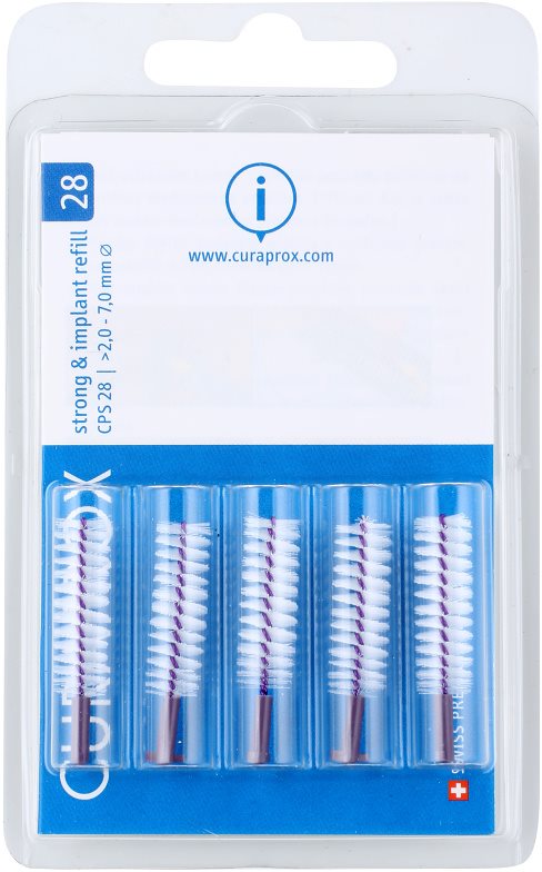 Curaprox Strong & Implant CPS Replacement Interdental Toothbrushes for Dentures, 5 pcs
