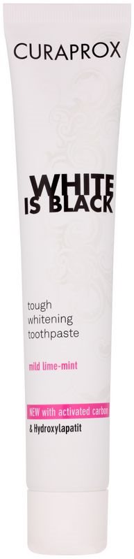 Curaprox White is Black dentifrice blanchissant au charbon actif et à l'hydroxyapatite
