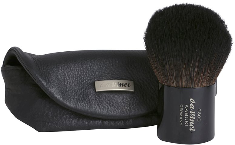 da Vinci Kabuki pinceau à poudre + trousse en cuir