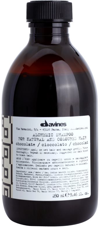 Davines Alchemic Chocolate champô para enfatização de cor de cabelo