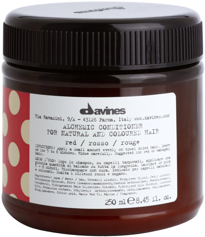 Davines Alchemic Red vlažilni balzam za intenzivnost barve las