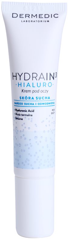 Dermedic Hydrain3 Hialuro krema za predel okoli oči za dehidrirano suho kožo