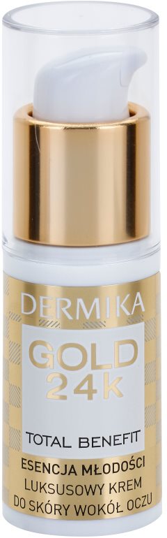 Dermika Gold 24k Total Benefit luxuriöse verjüngende Creme für die Augenpartien