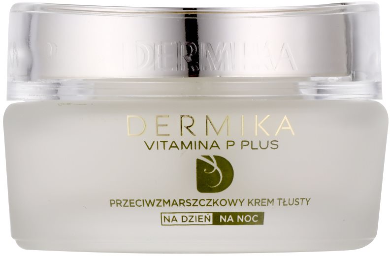 Dermika Vitamina P Plus tápláló ráncok elleni krém Érzékeny, bőrpírra hajlamos bőrre