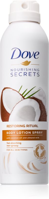 Dove Nourishing Secrets Restoring Ritual telové mlieko v spreji