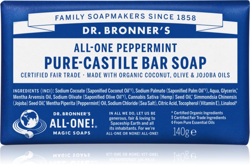 Dr. Bronner’s Peppermint tuhé mýdlo