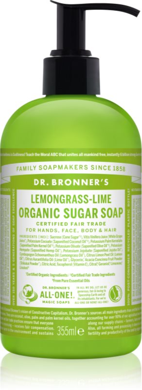 Dr. Bronner’s Lemongrass & Lime tekoče milo za telo in lase