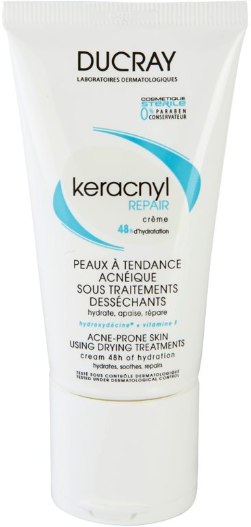 Ducray Keracnyl crema regeneratoare si hidratanta pentru piele uscata si iritata in urma tratamentului antiacneic