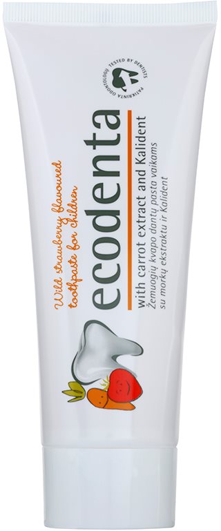 Ecodenta Kids дитяча зубна паста з ароматом суниці та екстрактом моркви