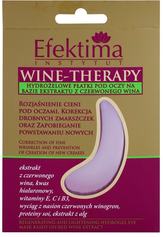 Efektima Institut Wine-Therapy maska hydrożel wokół oczu przeciw zmarszczkom i cienom pod oczami