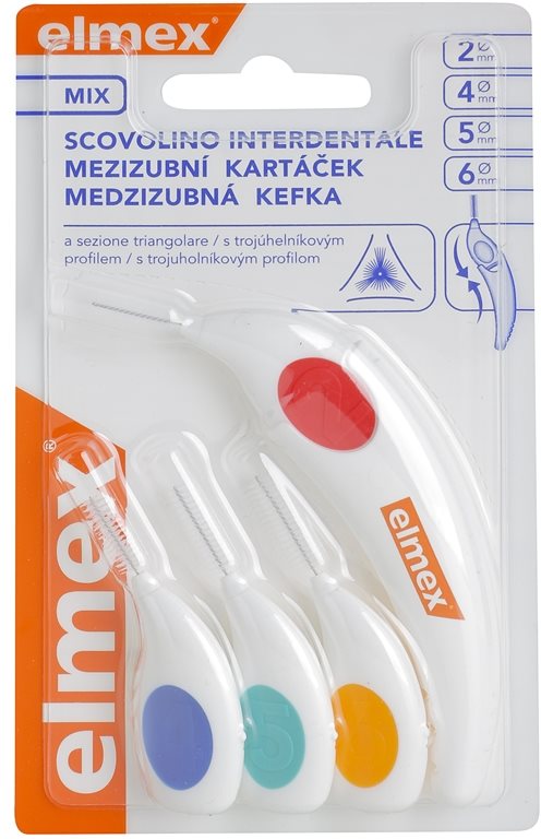 Elmex Caries Protection trojhranné medzizubné kefky 4 ks mix