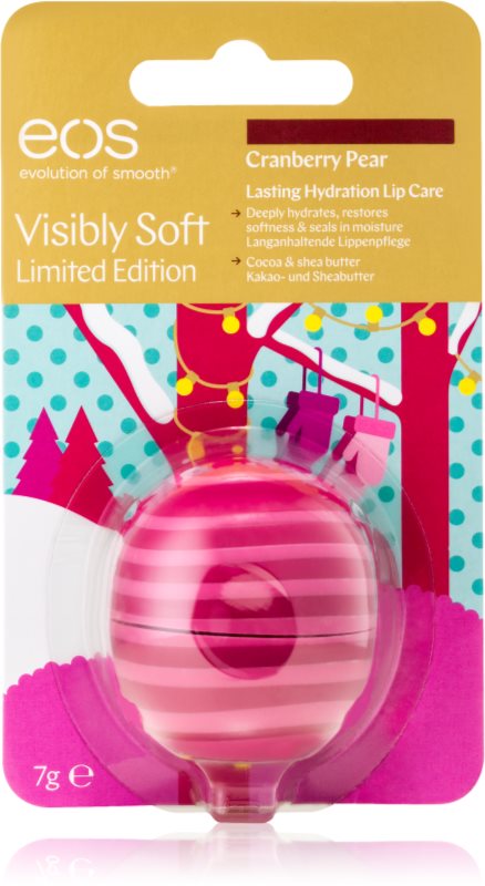 EOS Visibly Soft Cranberry Pear vlažilni balzam za ustnice