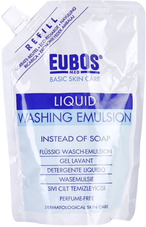 Eubos Basic Skin Care Blue emulzija za umivanje brez dišav nadomestno polnilo