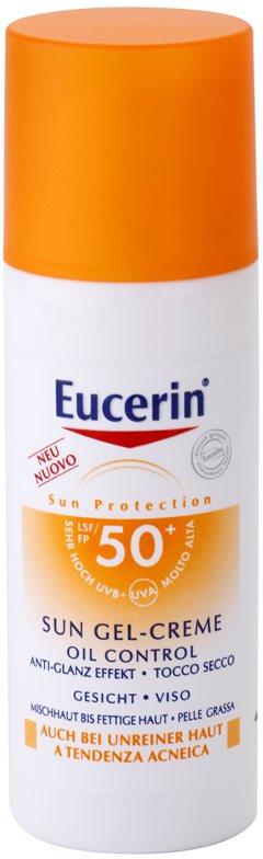 Eucerin Sun crema-gel cu efect de protectie a fetei SPF 50+