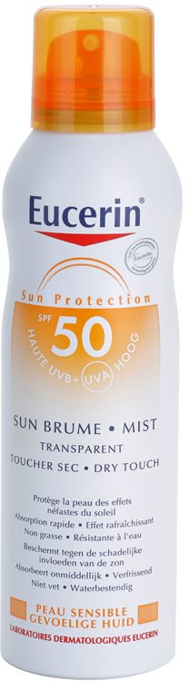 Eucerin Sun transparentna meglica za sončenje SPF 50