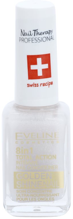 Eveline Cosmetics Nail Therapy Professional köröm kondicionáló arany csillogással 8 in 1