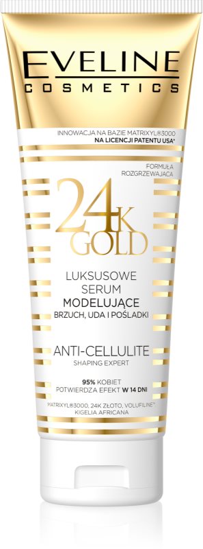 Eveline Cosmetics Slim Extreme 24k Gold serum za modeliranje za trebuh, stegna in zadnjico
