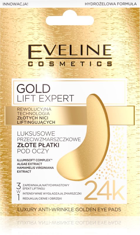 Eveline Cosmetics Gold Lift Expert maska za predel okoli oči proti oteklinam in temnim kolobarjem