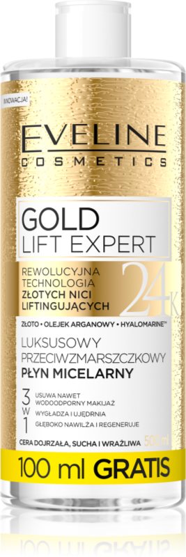 Eveline Cosmetics Gold Lift Expert čistilna micelarna voda za zrelo kožo