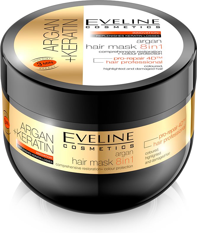 Eveline Cosmetics Argan + Keratin maska do włosów 8 w 1