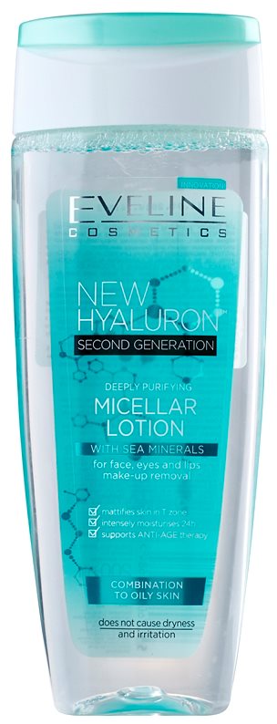 Eveline Cosmetics BioHyaluron 4D eau micellaire nettoyante pour peaux grasses et mixtes