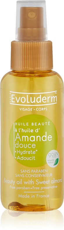 Evoluderm Beauty Oil zkrášlující olej na pleť a vlasy s výtažky z mandlí