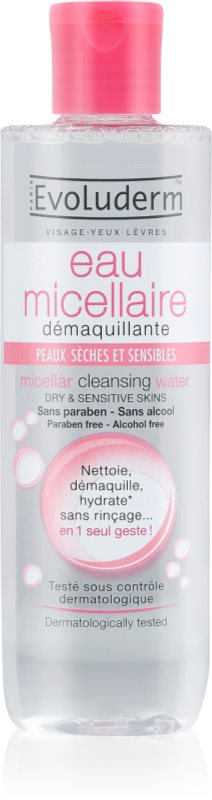 Evoluderm Micellar Water eau micellaire nettoyante pour peaux sèches à sensibles
