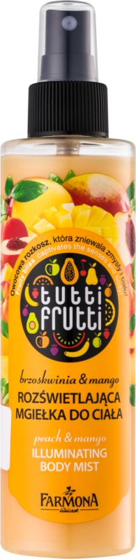 Farmona Tutti Frutti Peach & Mango bleščeča meglica za telo z gladilnim in hranilnim učinkom