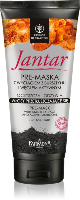 Farmona Jantar maseczka do włosów z węglem aktywnym do włosów przetłuszczających