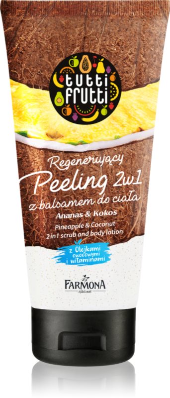 Farmona Tutti Frutti Pineapple & Coconut tělový peeling a mléko do sprchy 2 v 1