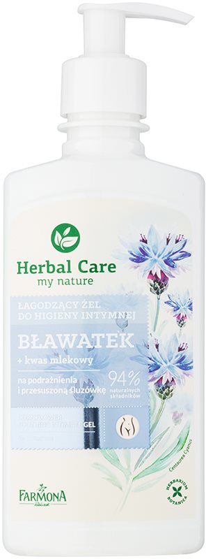 Farmona Herbal Care Cornflower gel calmante para higiene íntima para pele sensível e irritada