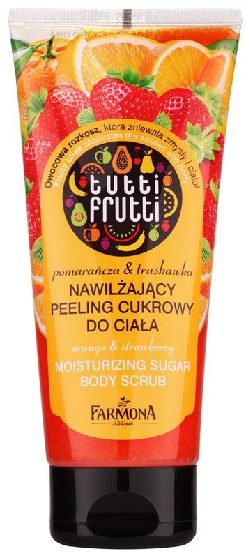 Farmona Tutti Frutti Orange & Strawberry vlažilni sladkorni piling za telo
